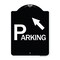Signmission Parking W/ Arrow Pointing to Top Left Heavy-Gauge Aluminum Sign, 24" x 18", BW-1824-24517 A-DES-BW-1824-24517 - alternate 1
